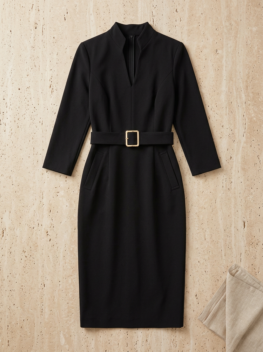 Amélie & Rose | Refined Long Sleeve Midi Dress