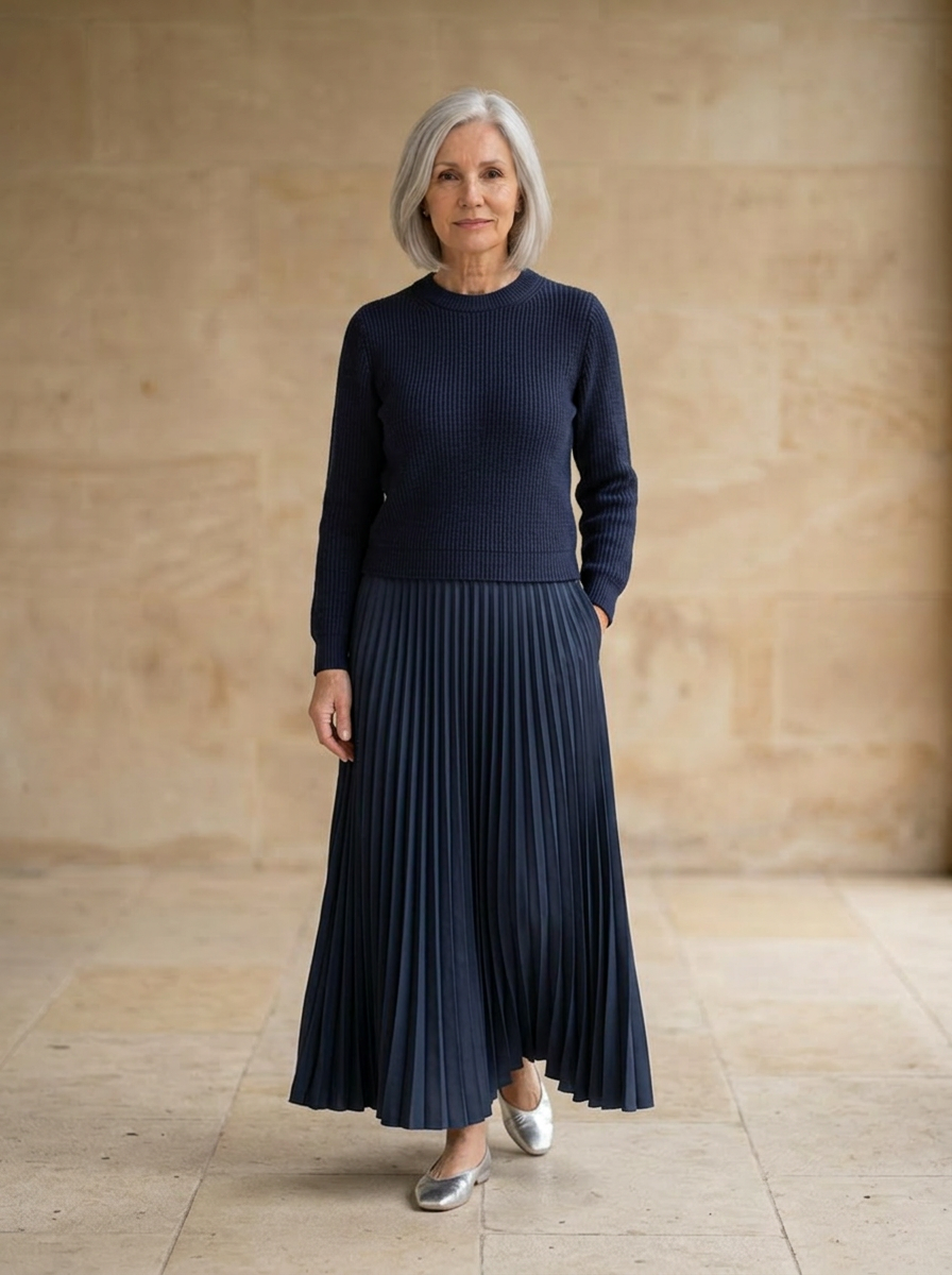 Amélie & Rose | Maxi dress with jumper and pleated skirt