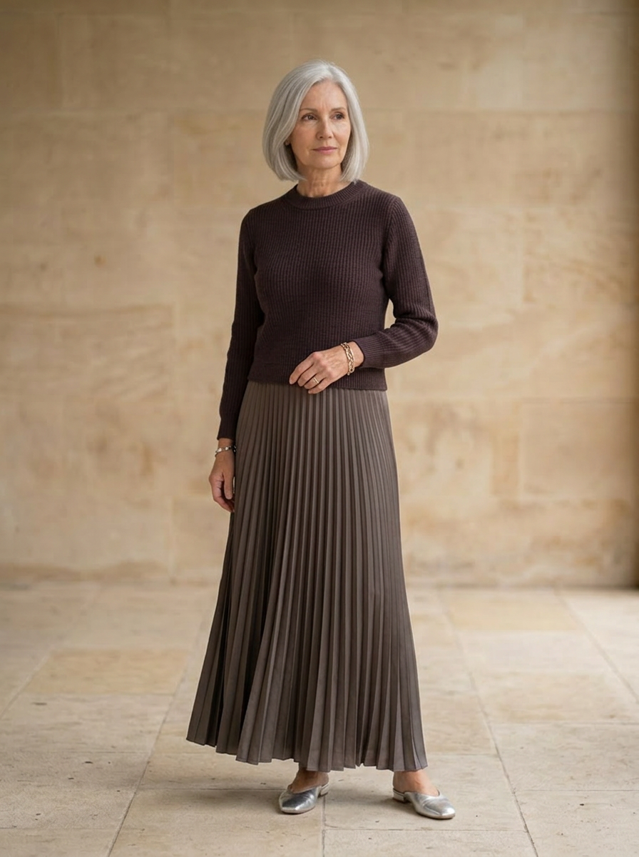 Amélie & Rose | Maxi dress with jumper and pleated skirt