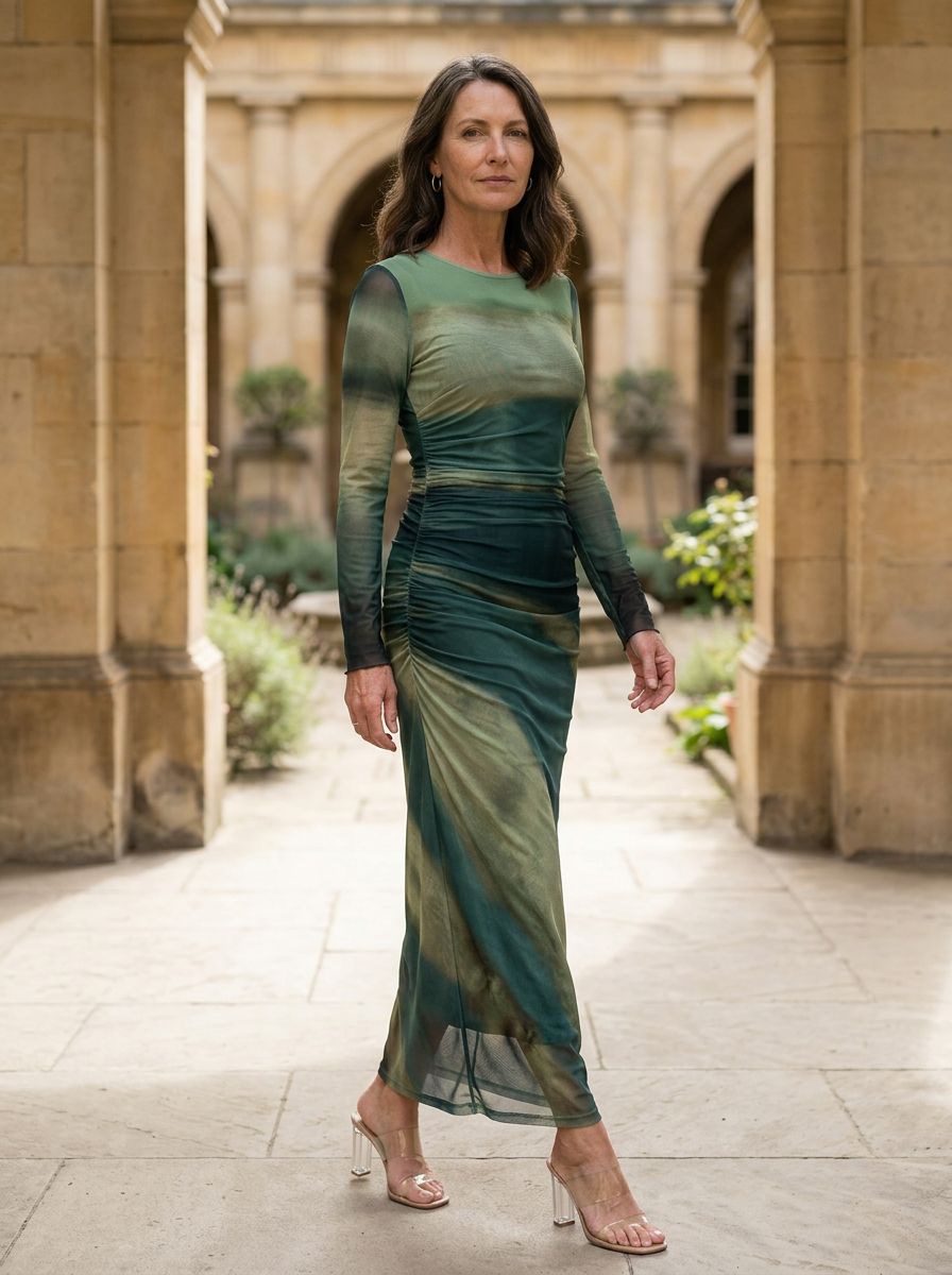 Amélie & Rose™ | The Elara Printed Bodycon Maxi Dress