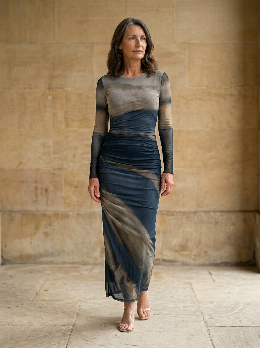 Amélie & Rose™ | The Elara Printed Bodycon Maxi Dress