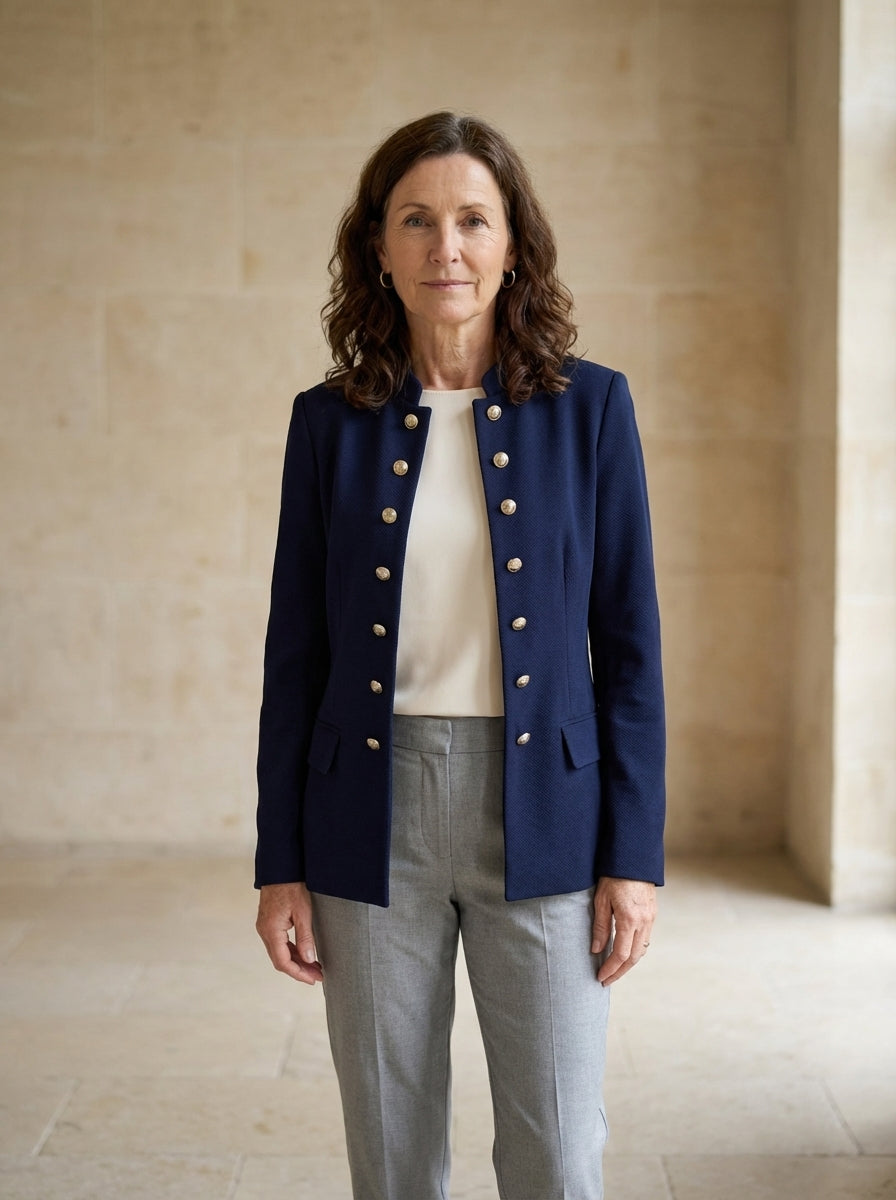 Amélie & Rose | Adrienne Stylish Button Blazer