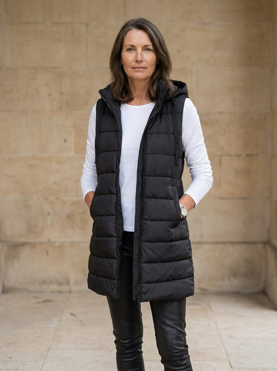 Amélie & Rose | Sleeveless Hooded Puffer Jacket