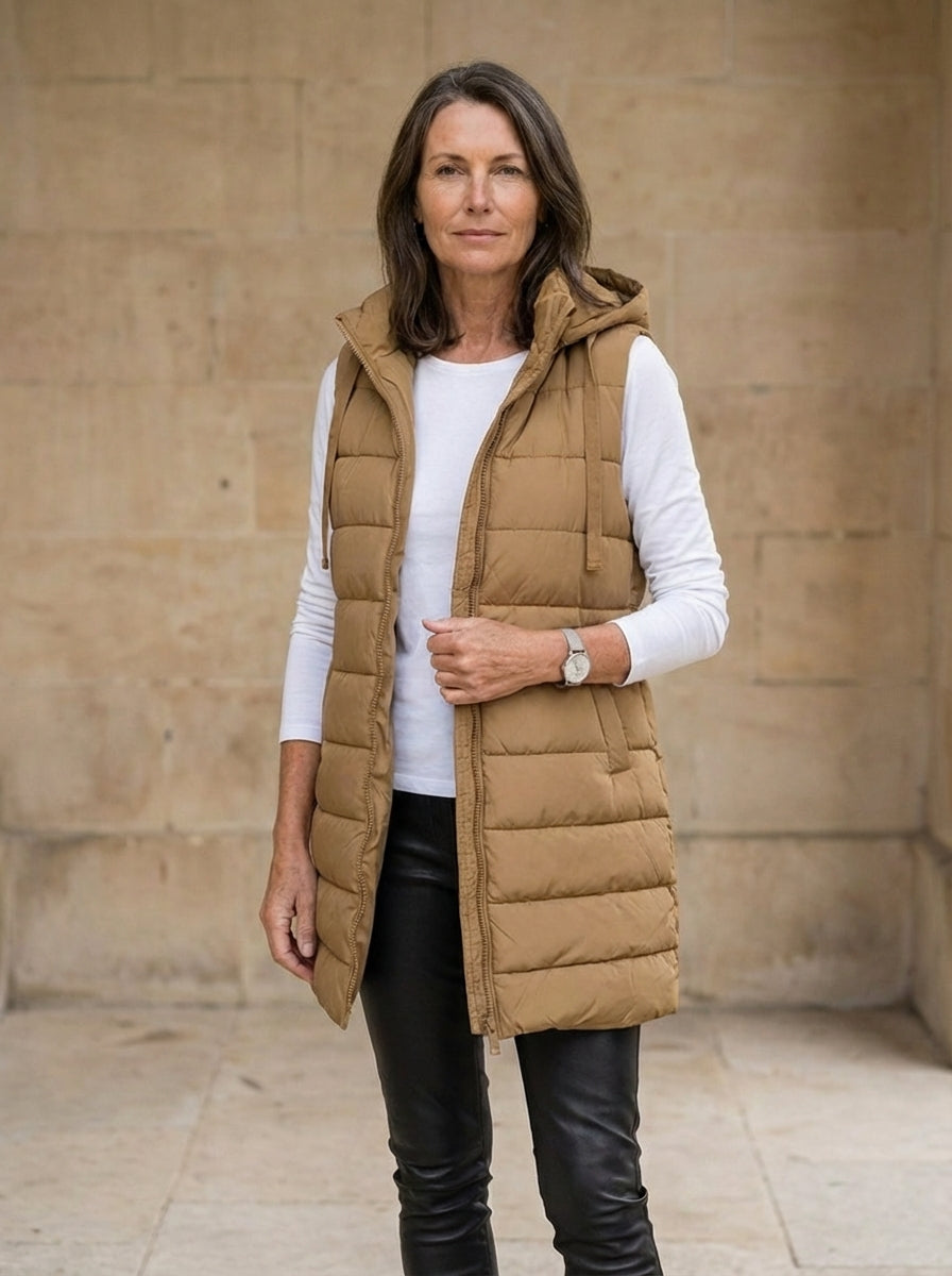 Amélie & Rose | Sleeveless Hooded Puffer Jacket