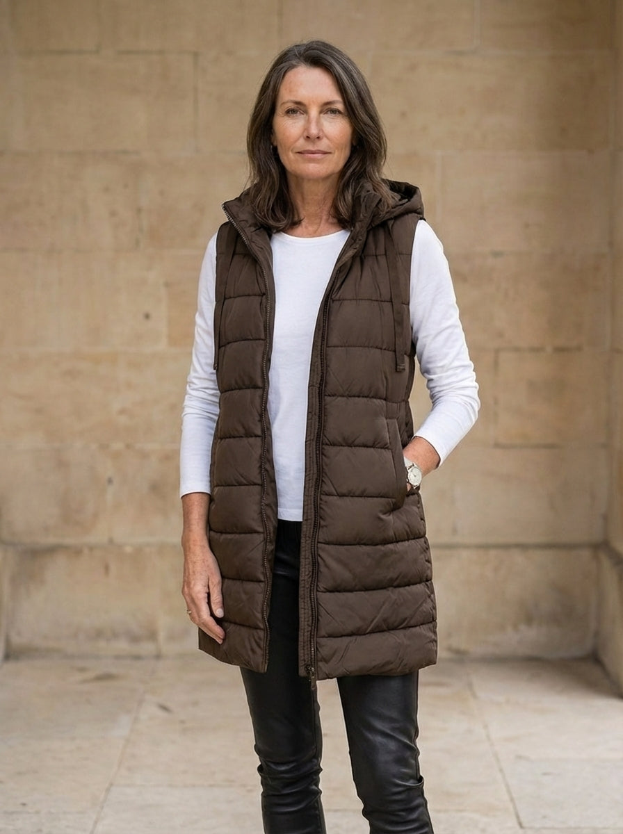 Amélie & Rose | Sleeveless Hooded Puffer Jacket