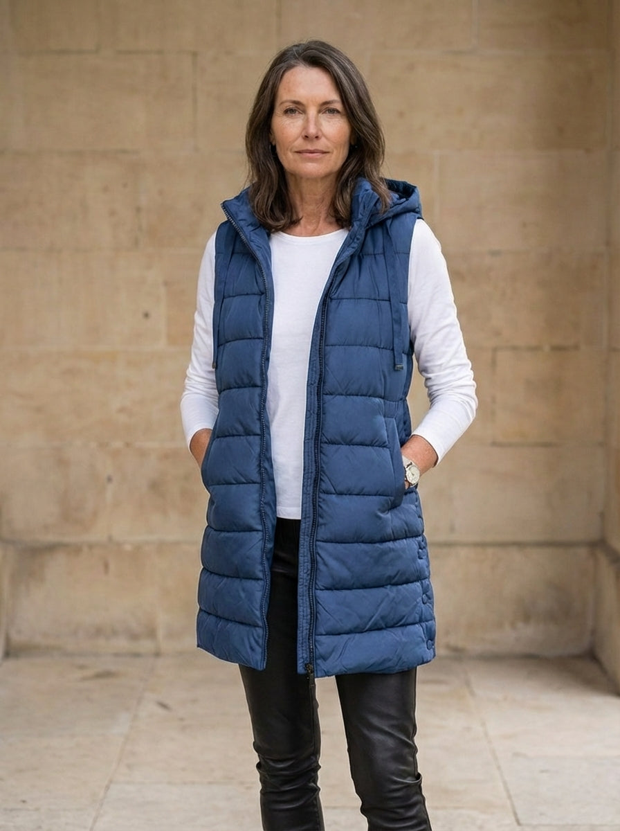 Amélie & Rose | Sleeveless Hooded Puffer Jacket