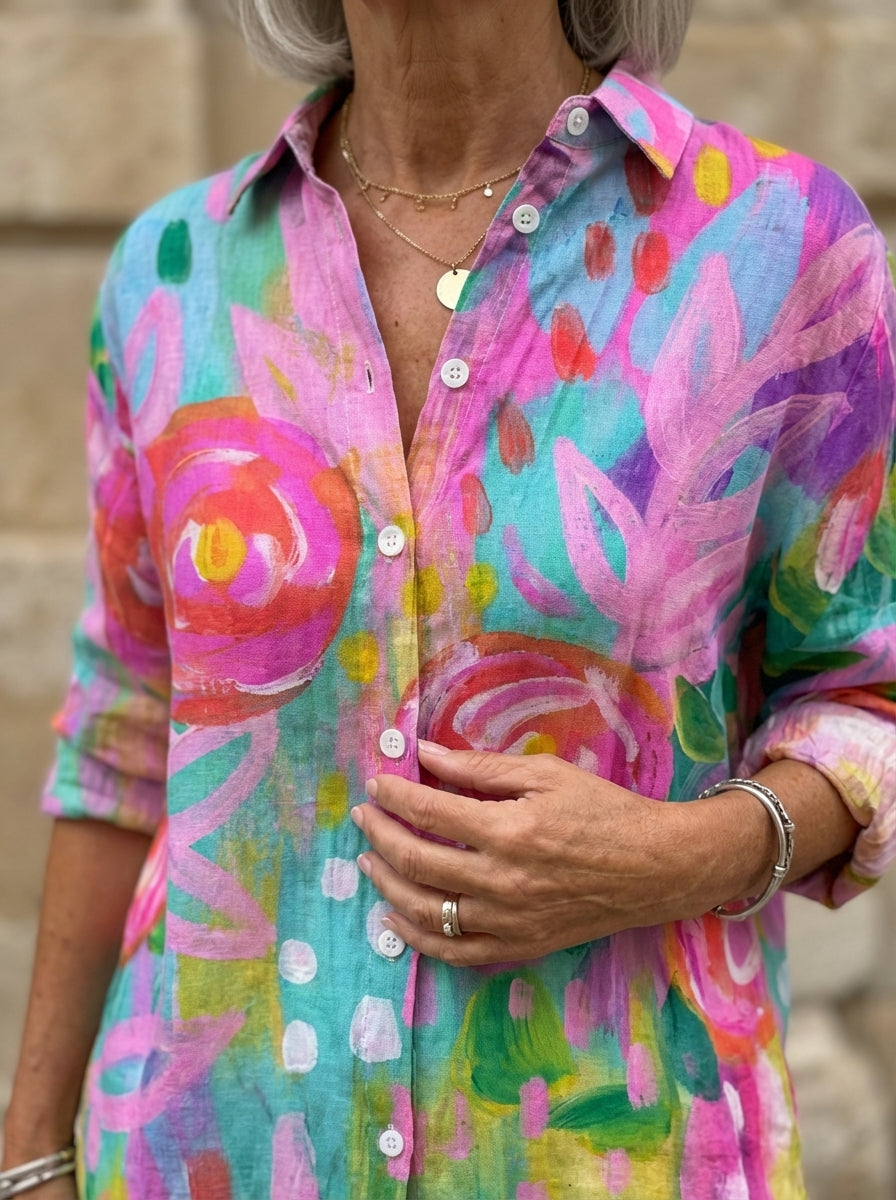 Amélie & Rose | Artistic Button-Up Blouse