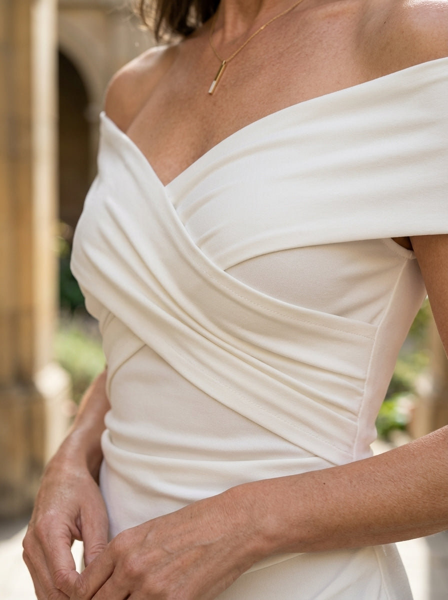 Amélie & Rose | Grace Off-Shoulder Pleated Blouse