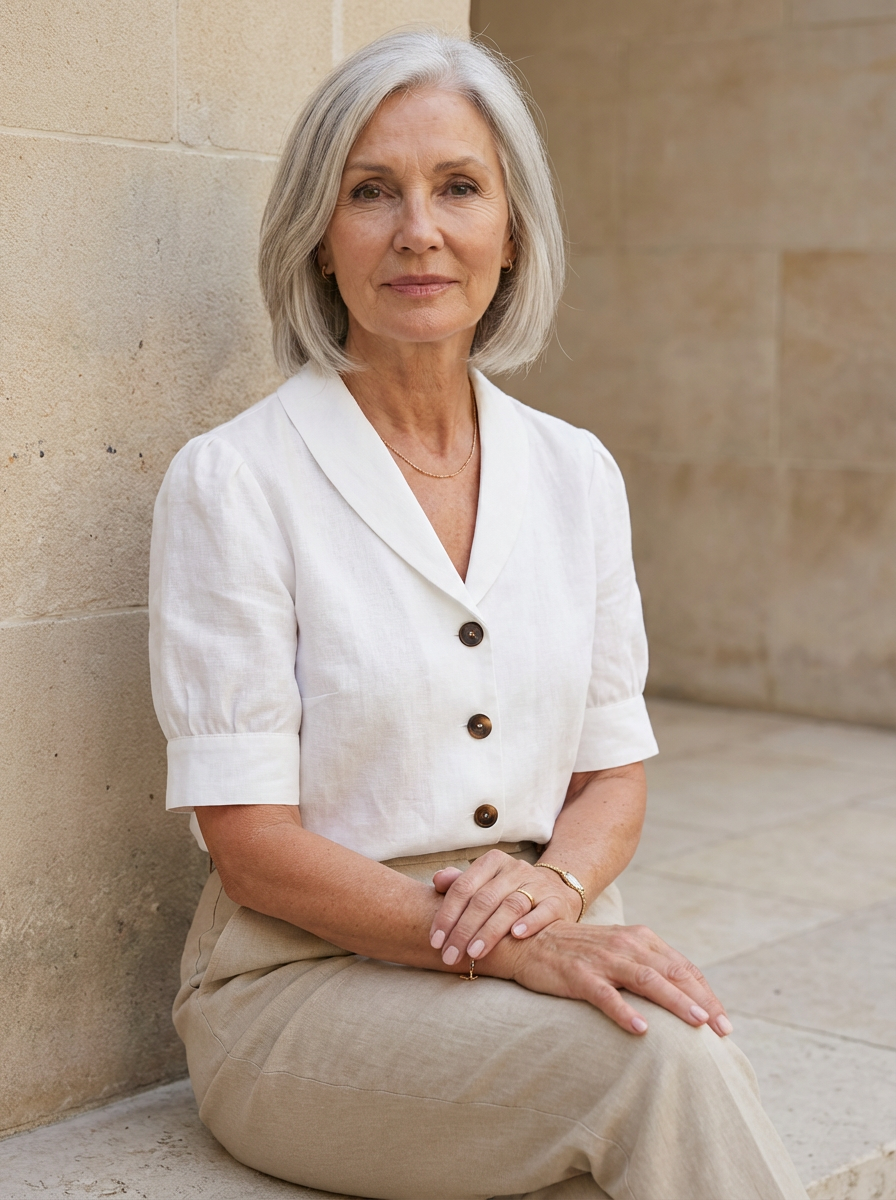 Amélie & Rose | Classic Button Detail Top