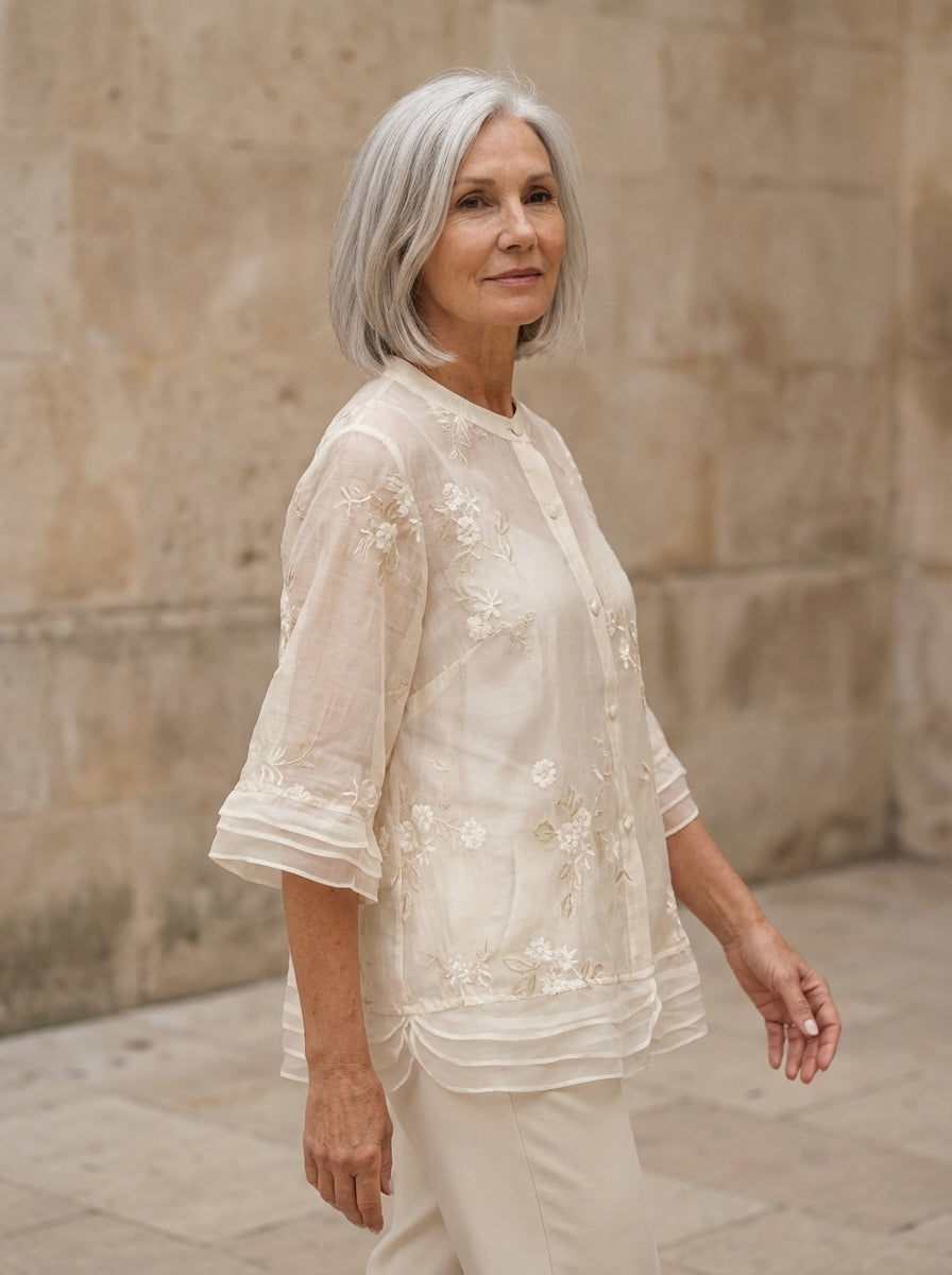 Amélie & Rose | Embroidered Cotton Blouse