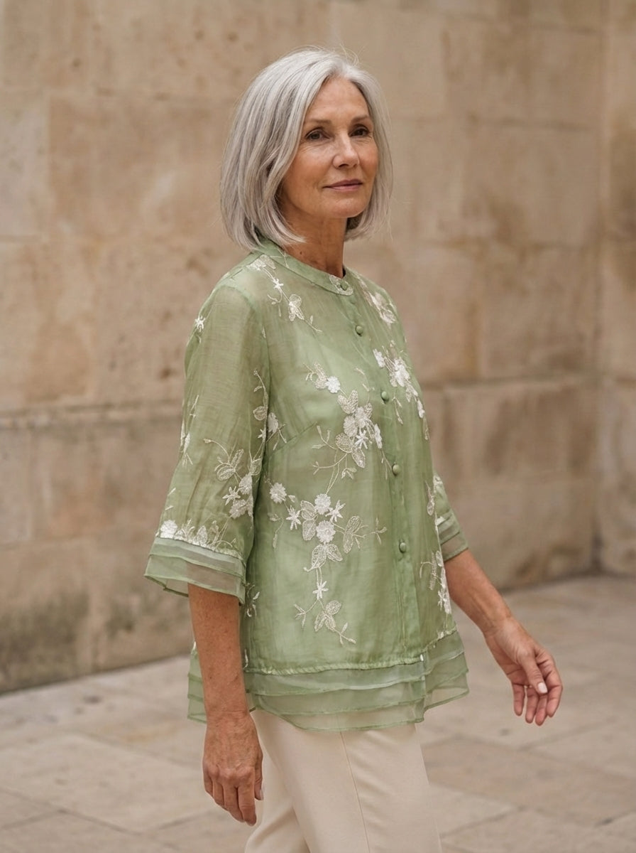 Amélie & Rose | Embroidered Cotton Blouse