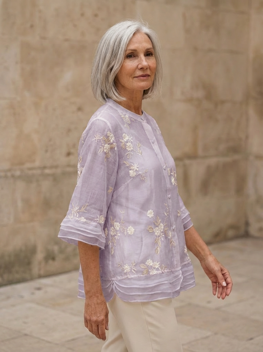 Amélie & Rose | Embroidered Cotton Blouse