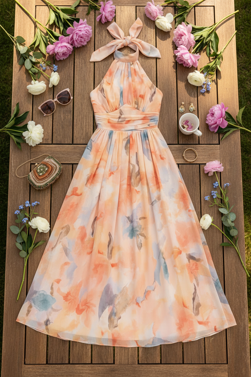 Amélie & Rose | The Esther Halter Neck Dress