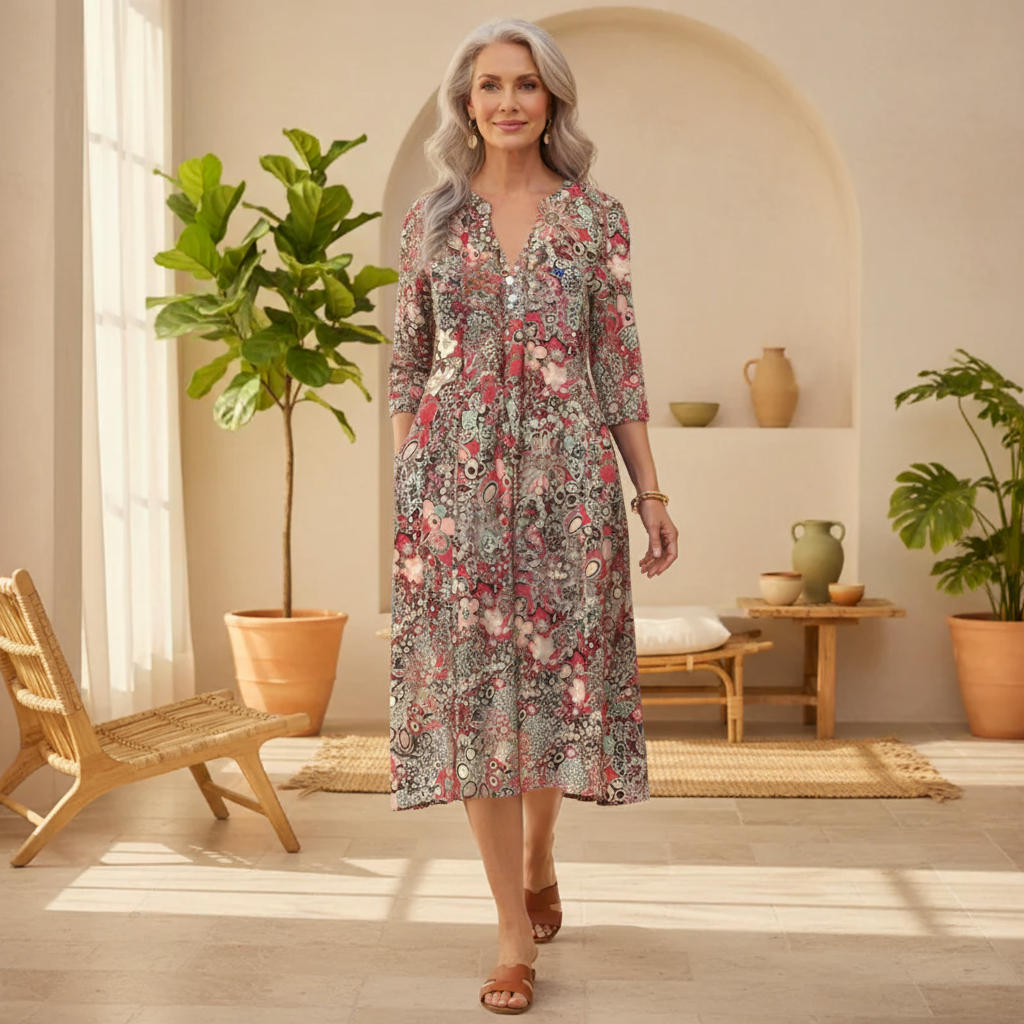Amélie & Rose | Andrea Stylish Floral Shirt Dress