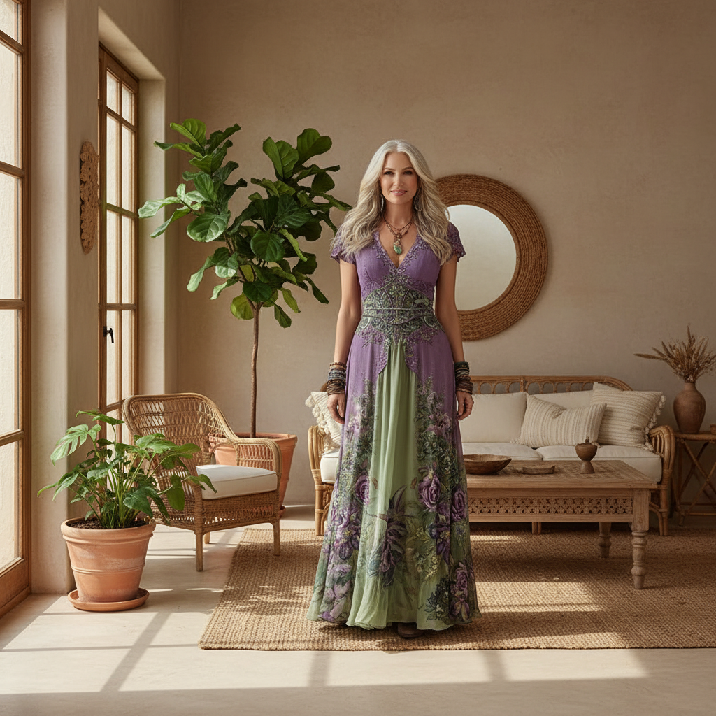 Amélie & Rose | Celestine  Tailored Flowing Floral Dress