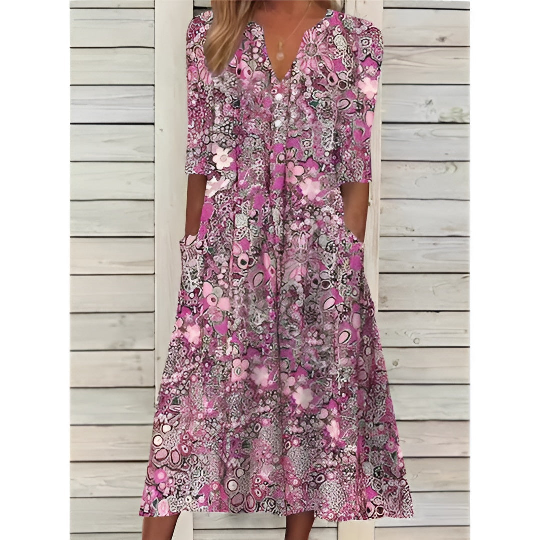 Amélie & Rose | Andrea Stylish Floral Shirt Dress